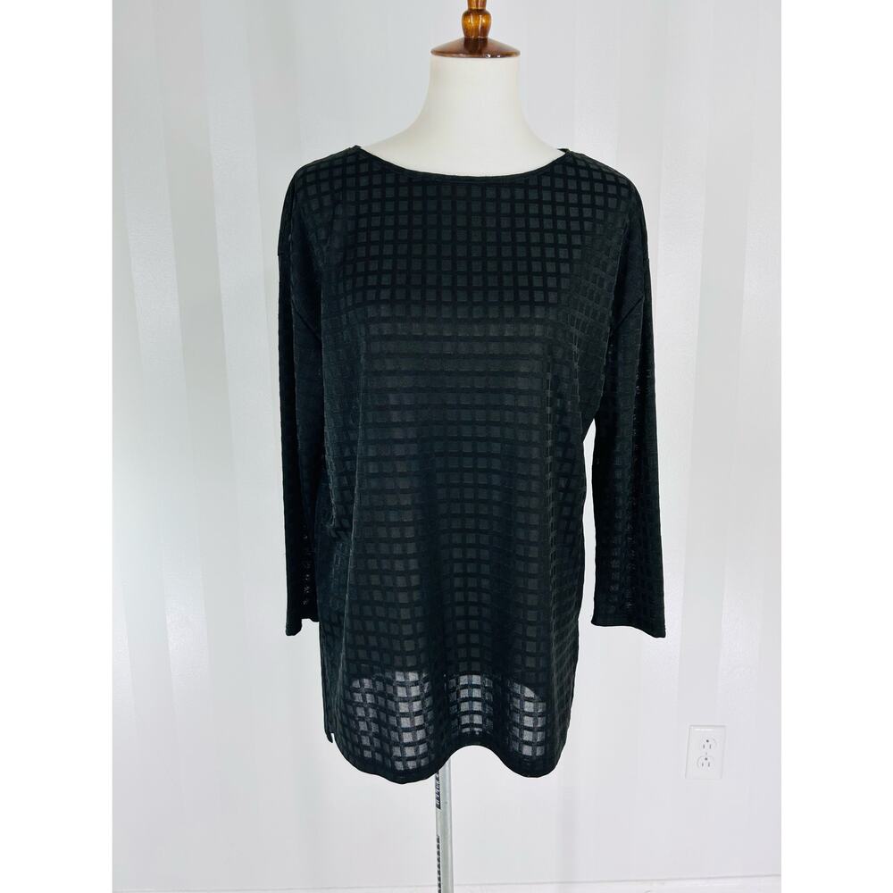 PHILOSOPHY Women’s Black Sheer Top Sz L